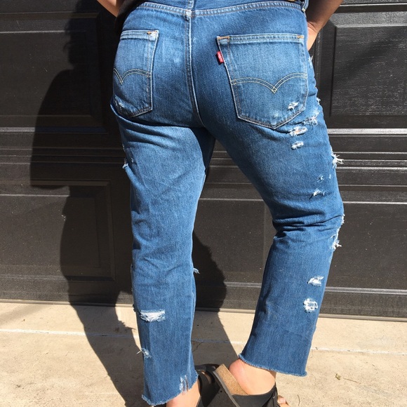 Levi’s 501 CT Handmade Distressed DarkWash Jeans Sz: 32 - Picture 10 of 10